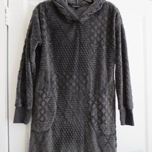 Nautica Faux Shearling Gary Hooded Long Pullover Dress Sz XS